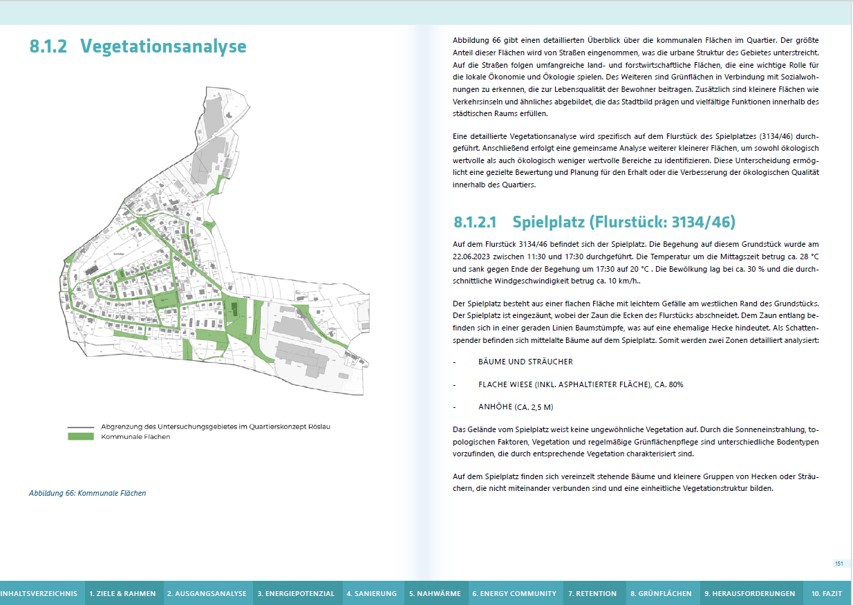 Grünflächen und Klimaanpassung im Quartierskonzept Röslau
