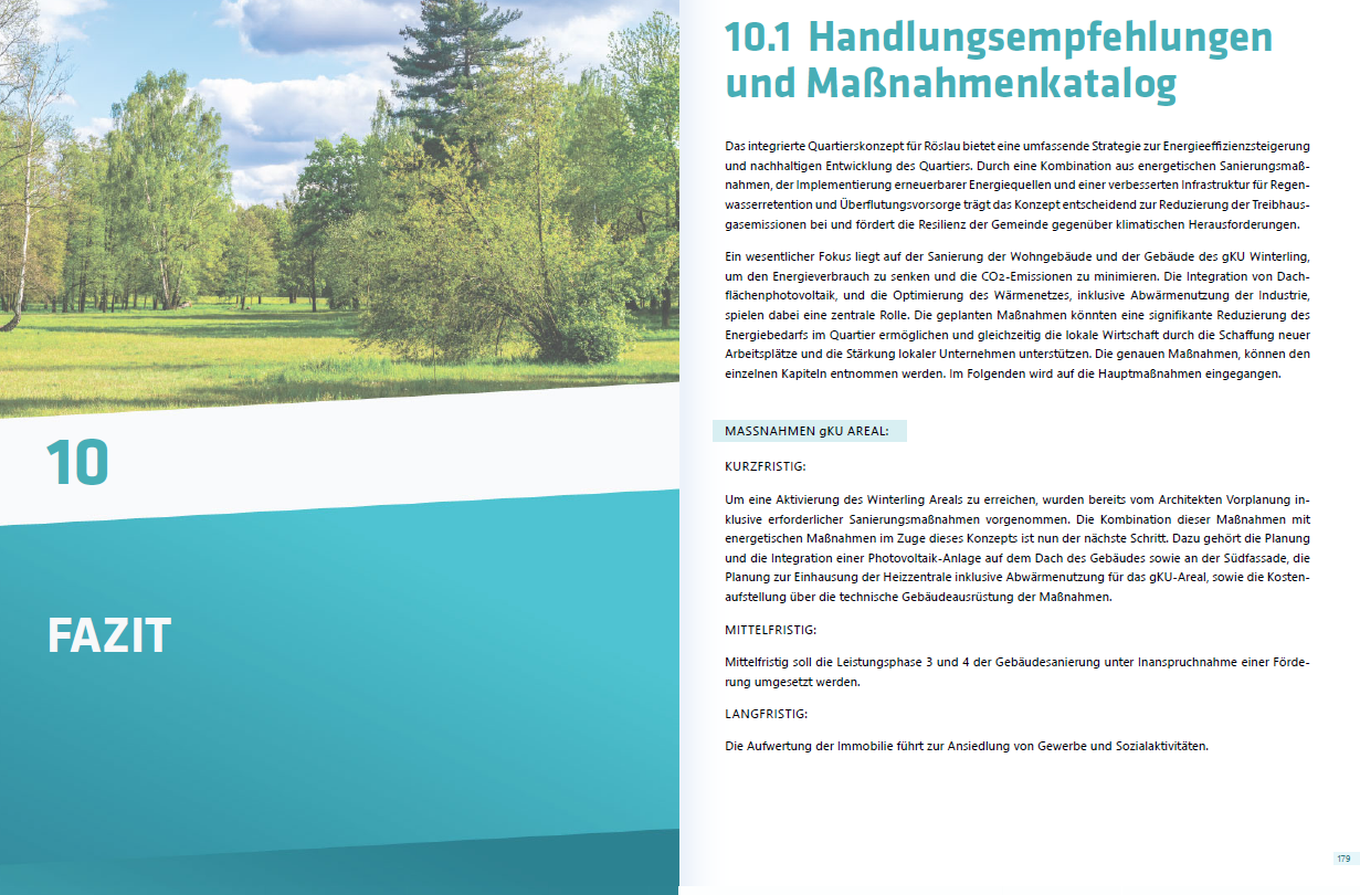 Fazit und Maßnahmenkatalog im integrierten Quartierskonzept Röslau